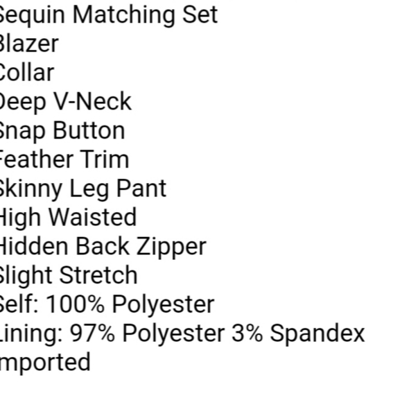 Black Sequins Feather Pant Set - Picture 7 of 7